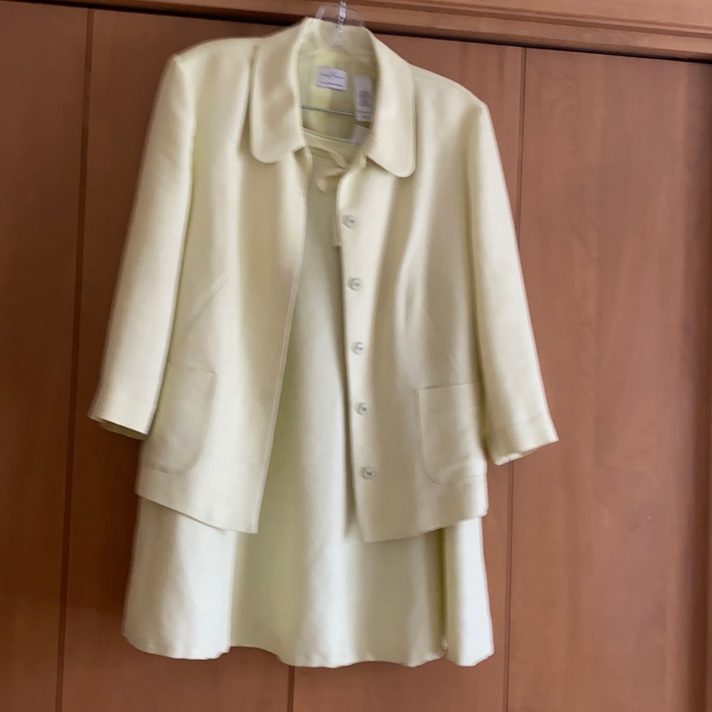 2 - piece suit with A-line skirt.